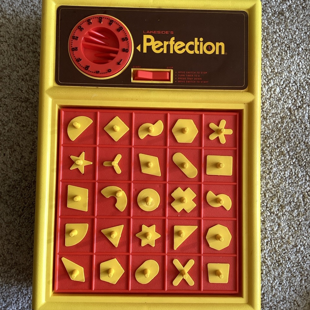 1975 Vintage Perfection Board Game Lakeside 100% COMPLETE 25 Pieces TIMER WORKS